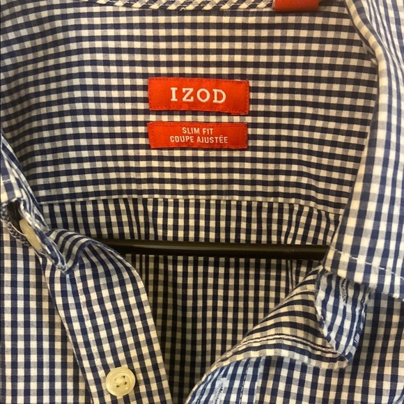 Izod Blue Casual Button Down Shirt Classic Design - Picture 2 of 5